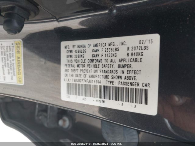 19UUB2F74FA018954 Acura Tlx V6 Advance