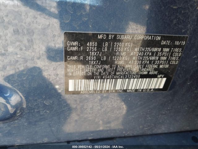 4S4BTANC4L3122450 Subaru Outback Limited