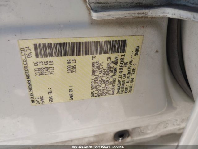 1N4AA5AP1EC486081 Nissan Maxima 3.5 S/3.5 Sv
