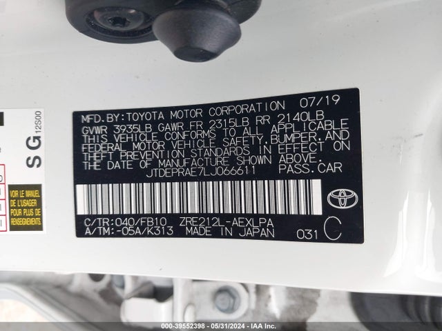 Toyota COROLLA LE 2020 JTDEPRAE7LJ066611 Image 9