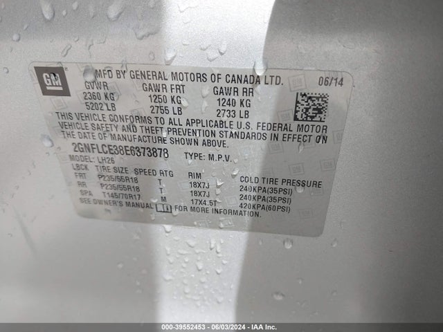 Chevrolet Equinox 2lt 2014 2GNFLCE38E6373878 Image 9
