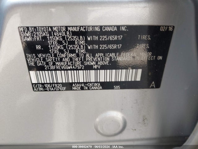 Toyota RAV4 LE 2016 2T3BFREV6GW447972 Image 9