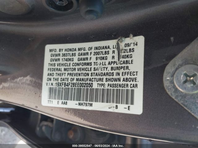 19XFB4F28EE002050 Honda CIVIC HYBRID