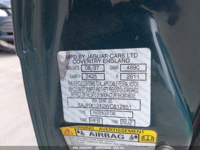 1998 JAGUAR XJ8 SAJHX1242WC812851 Photo 8