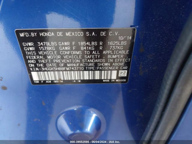 3HGGK5H88FM743710 Honda Fit Ex/ex-l