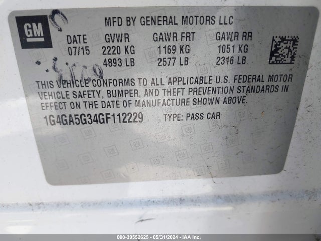 1G4GA5G34GF112229 Buick Lacrosse