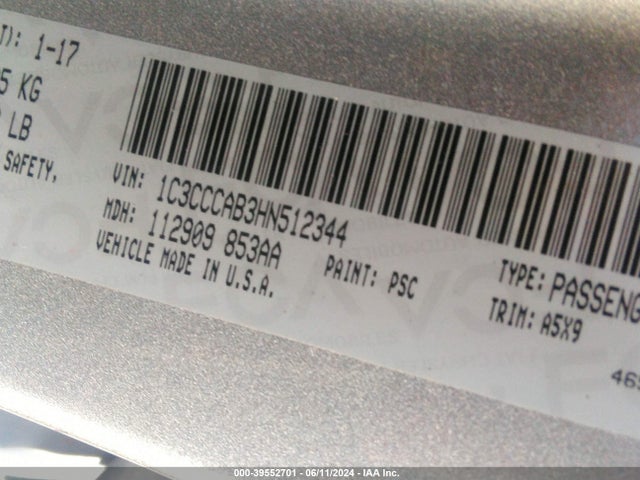 Chrysler 200 Limited 2017 1C3CCCAB3HN512344 Image 9