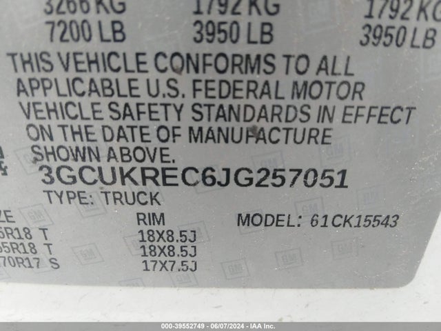 Chevrolet Silverado 1500 2lt 2018 3GCUKREC6JG257051 Image 9