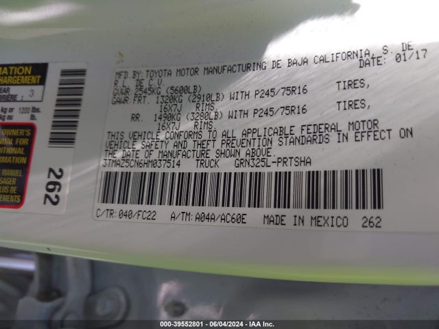 Toyota Tacoma Sr5 V6 2017 3TMAZ5CN6HM037514 Image 9