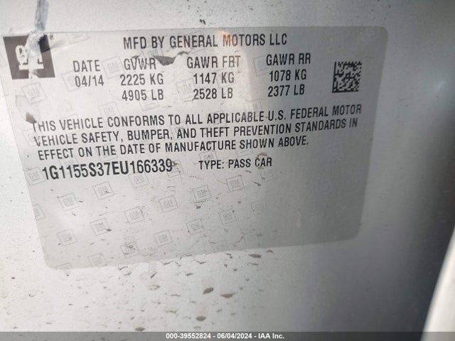 Chevrolet IMPALA 2LZ 2014 1G1155S37EU166339 Image 9