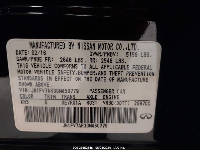 Infiniti Q50 3.0t Red Sport 400 2016 JN1FV7AR3GM450779 Image 9