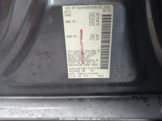 Nissan Altima 2.5 Sv 2014 1N4AL3AP7EN235570 Image 9