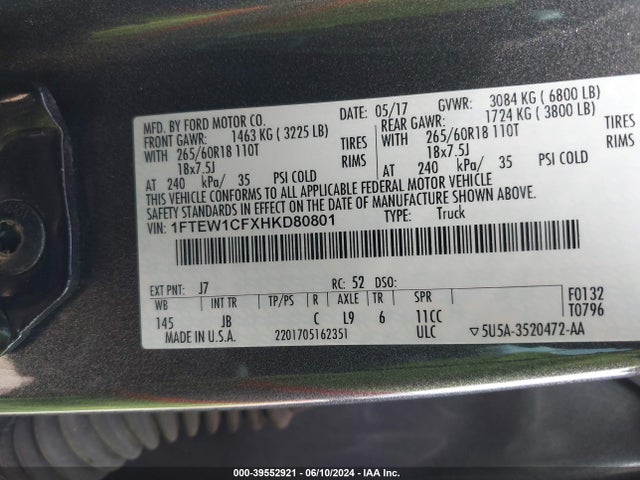 Ford F-150 Xlt 2017 1FTEW1CFXHKD80801 Image 9