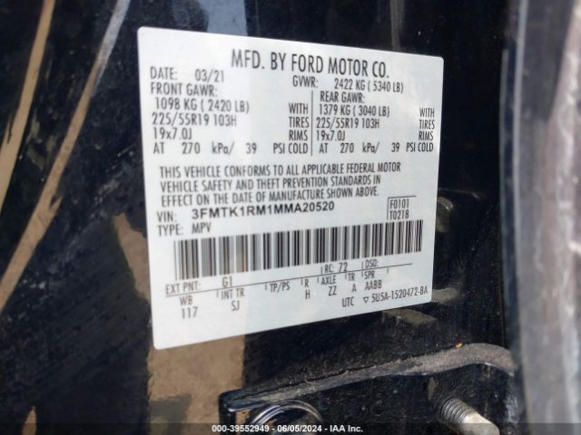 3FMTK1RM1MMA20520 Ford Mustang Mach-e Select