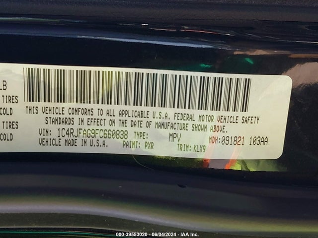 1C4RJFAG9FC660838 Jeep Grand Cherokee Altitude