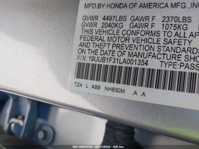 19UUB1F31LA001354 Acura Tlx Standard