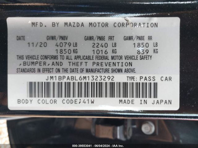 JM1BPABL6M1323292 Mazda Mazda3 Select