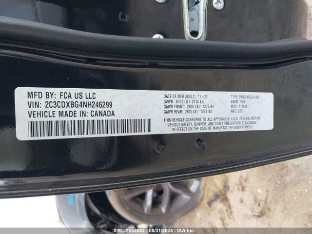 Dodge Charger Sxt Rwd 2022 2C3CDXBG4NH246299 Image 9