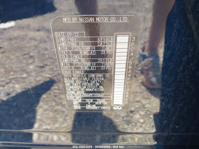 3PCAJ5BA4PF103860 Infiniti Qx50 Luxe