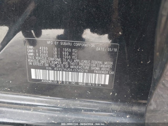 4S3GTAU64J3749216 Subaru Impreza 2.0i Limited