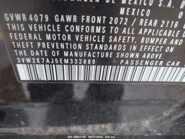 3VW2K7AJ5EM332889 Volkswagen Jetta 2.0l S