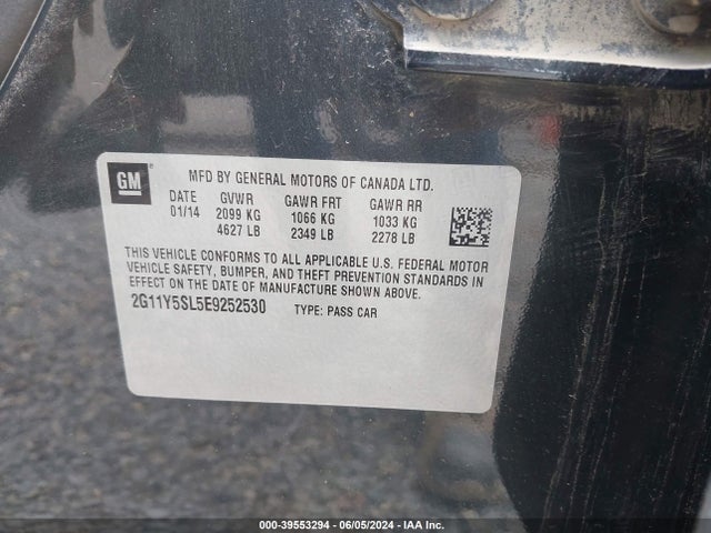 Chevrolet Impala 1ls 2014 2G11Y5SL5E9252530 Image 9