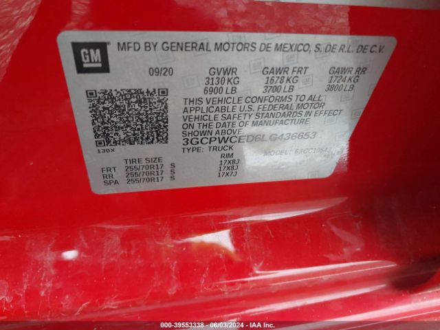 3GCPWCED6LG436653 Chevrolet Silverado 1500 2wd  Short Bed Lt