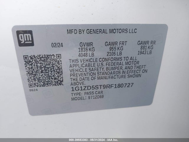 Chevrolet MALIBU LT 2024 1G1ZD5ST9RF180727 Image 9