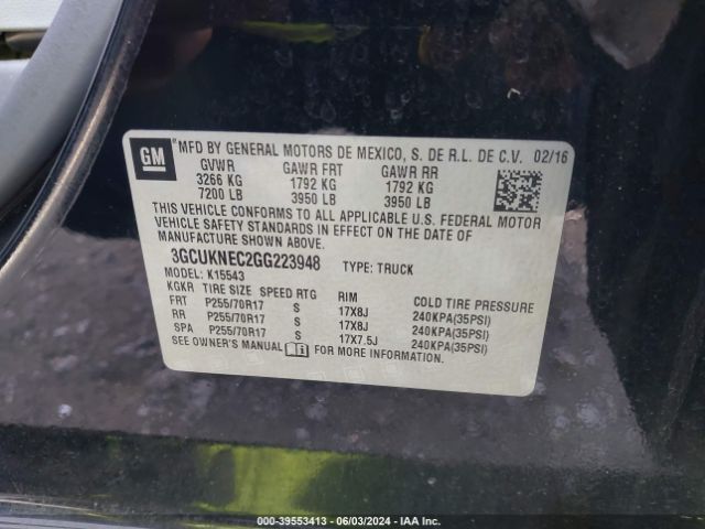 3GCUKNEC2GG223948 Chevrolet Silverado 1500 Ls