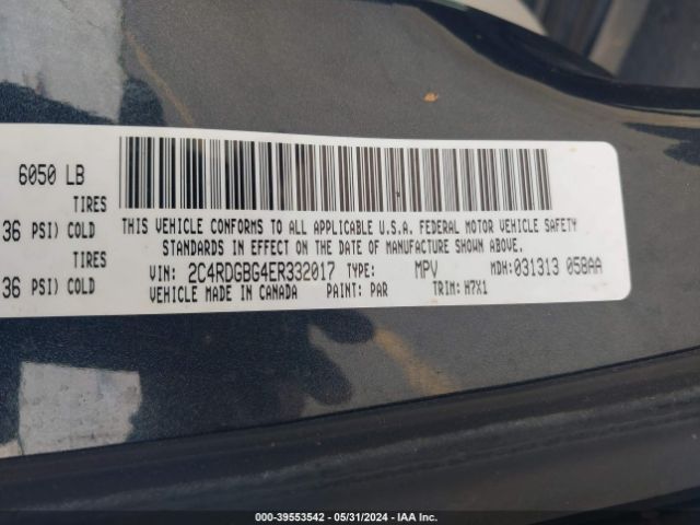 2C4RDGBG4ER332017 Dodge Grand Caravan Se