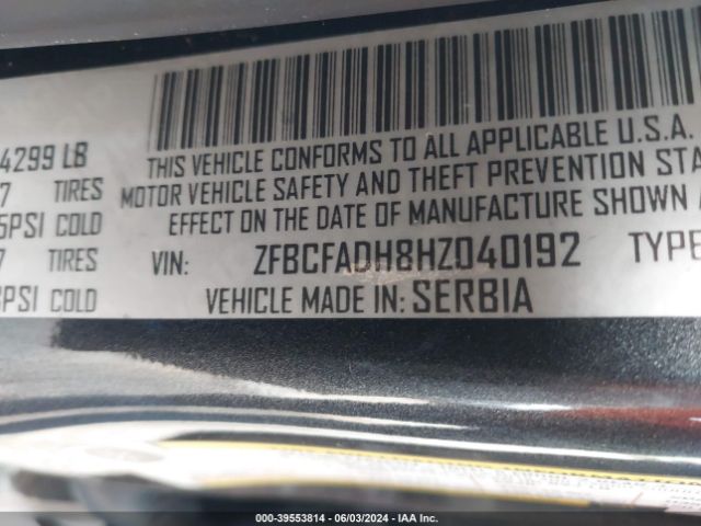 ZFBCFADH8HZ040192 Fiat 500L TREKKING
