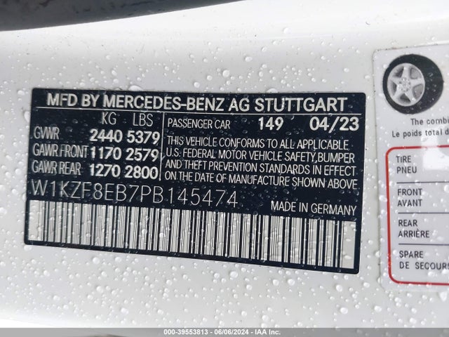 W1KZF8EB7PB145474 Mercedes-Benz E 350 4matic