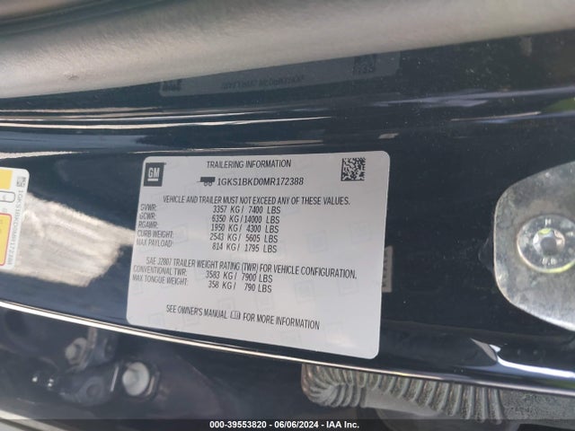 1GKS1BKD0MR172388 GMC Yukon 2wd Slt