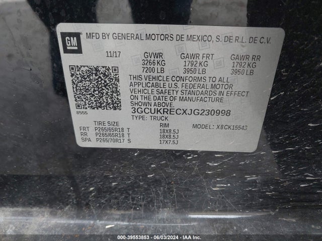 Chevrolet Silverado 1500 2lt 2018 3GCUKRECXJG230998 Image 9