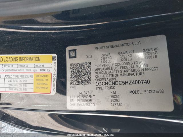 1GCNCNEC5HZ400740 Chevrolet Silverado 1500 Wt