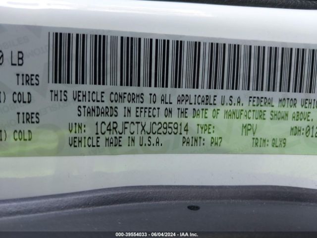 1C4RJFCTXJC295914 Jeep Grand Cherokee High Altitude 4x4