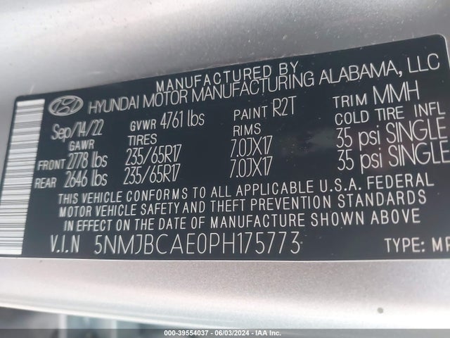Hyundai TUCSON SEL 2023 5NMJBCAE0PH175773 Image 9