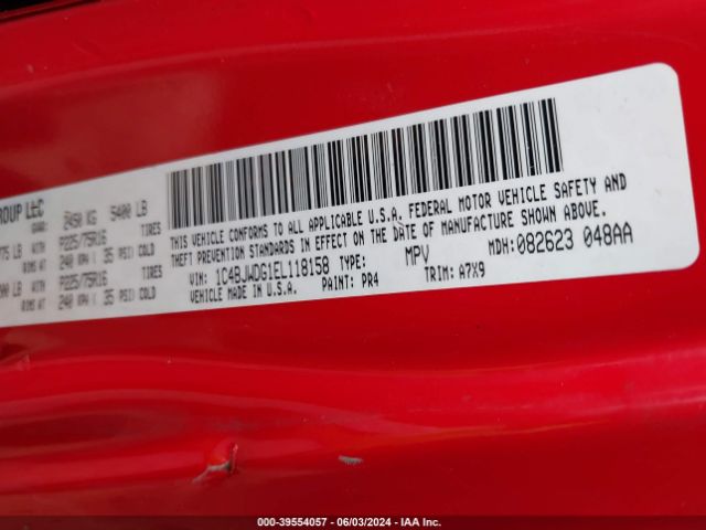 1C4BJWDG1EL118158 Jeep Wrangler Unlimited Sport