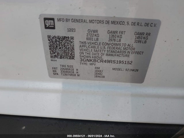 Chevrolet Blazer Fwd 2lt 2024 3GNKBCR49RS195152 Image 9