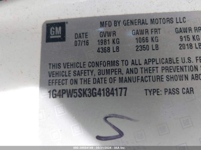 1G4PW5SK3G4184177 Buick Verano Sport Touring Group