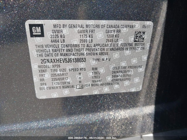 Chevrolet Equinox 2018 2GNAXHEV5J6138653 Image 23