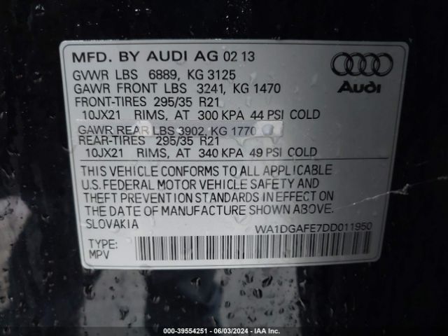 2013 AUDI Q7 WA1DGAFE7DD011950 Photo 8