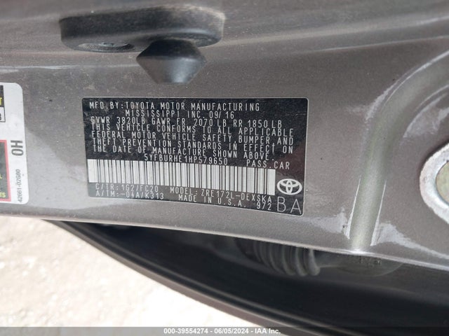 Toyota COROLLA SE 2017 5YFBURHE1HP579650 Image 9