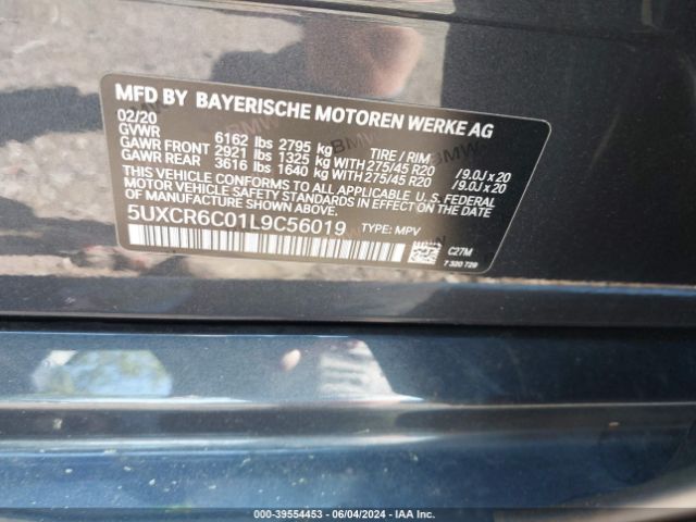 5UXCR6C01L9C56019 BMW X5 Xdrive40i