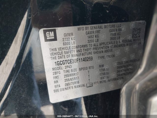 1GCGTCE30F1140269 Chevrolet Colorado Z71