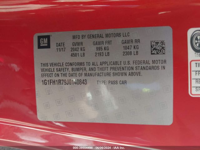 1G1FH1R79J0140843 Chevrolet CAMARO 2SS