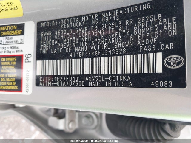 Toyota CAMRY LE 2014 4T1BF1FK8EU313928 Image 9