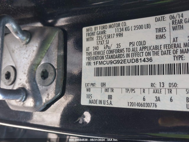 Ford ESCAPE SE 2014 1FMCU9G92EUD81436 Image 9