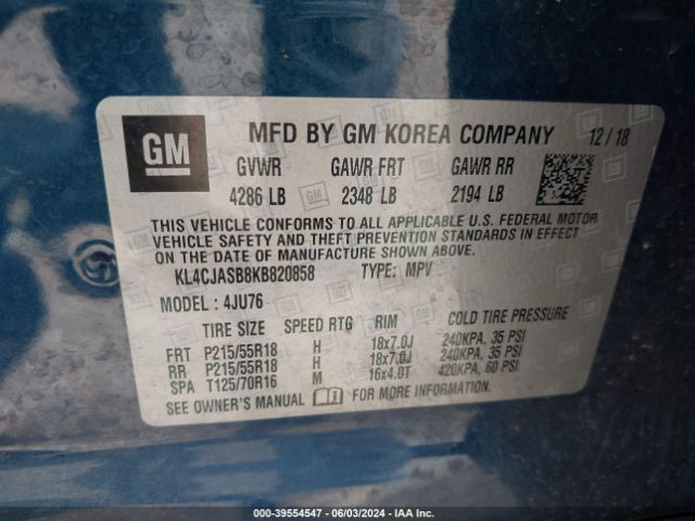 KL4CJASB8KB820858 Buick Encore Fwd Preferred