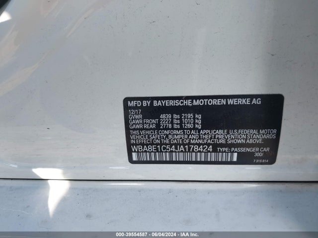BMW 330e Iperformance 2018 WBA8E1C54JA178424 Image 9
